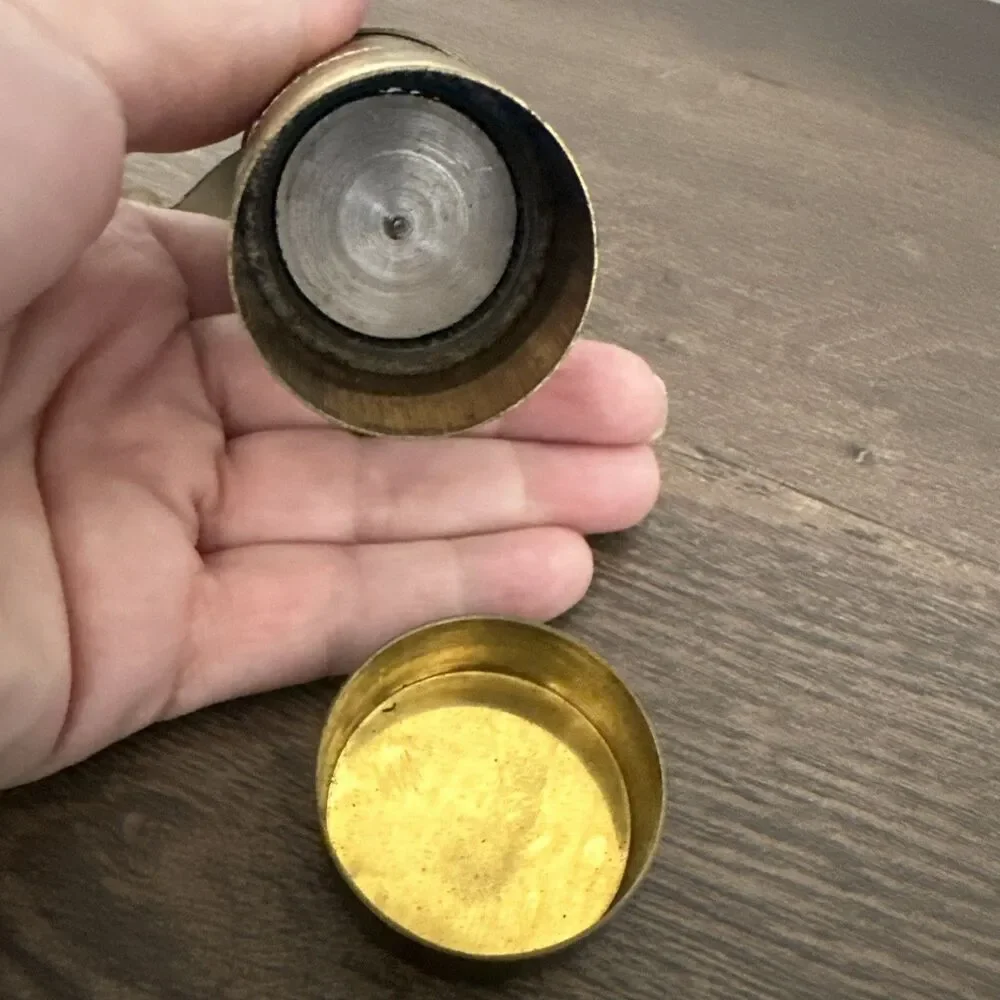 Vintage Spice Grinder Brass 1970s 3 Inches High Coffee Small Mini
